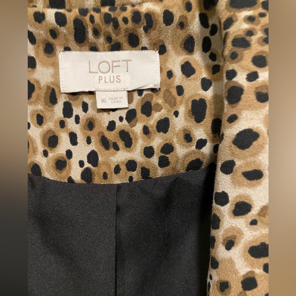 Loft Plus Leopard Print Open Blazer - image 4